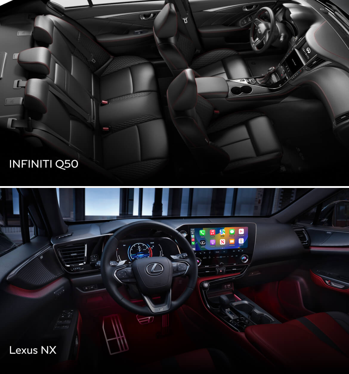 INFINITI QX50 vs. Lexus NX Interior and Features