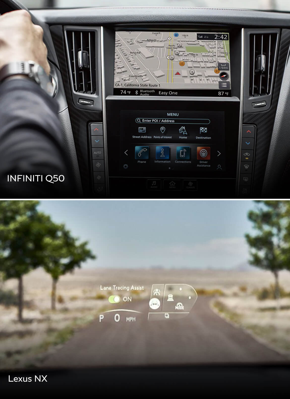 INFINITI QX50 vs. Lexus NX Safety and Technology